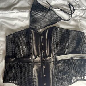 Plus size fishnet corset and thong! Sexy!